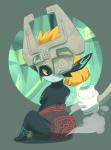 armor baby_powder clean_diaper clothed clothing diaper female grumpy headgear helmet not_furry powder sitting solo teeth wearing_diaper ozzybear nintendo the_legend_of_zelda twilight_princess midna humanoid twili hi_res