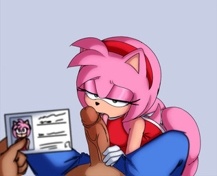 accessory anthro bedroom_eyes big_butt bottomwear butt clothed clothing dress duo erection eyelashes fellatio female female_on_human first_person_view fur genitals glans gloves green_eyes hair_accessory hairband handwear human_on_anthro human_pov id_card interspecies licking male male/female male_on_anthro male_pov narrowed_eyes open_bottomwear open_clothing open_pants oral pants penile penis penis_lick pink_body pink_fur seductive sex tail tan_body tan_skin thong tongue tongue_out underwear vein veiny_penis 1lastshadow1 jupiterorange sega sonic_the_hedgehog_(series) amy_rose eulipotyphlan hedgehog human mammal artist_collaboration colored