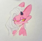 anthro female fur grey_hair hair horn looking_at_viewer solo yellow_eyes flowerga inura fate_(kamikas) furred_kobold furred_scalie kobold scalie 2025 headshot_portrait hi_res portrait tagme traditional_media_(artwork)