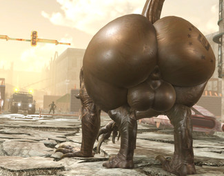 all_fours anthro anus backsack balls big_balls big_butt branded butt butt_focus day enclave_(fallout) genitals glistening glistening_balls glistening_body glistening_butt glistening_genitalia glistening_skin huge_balls huge_butt light male nude outside puffy_anus solo sunlight tail thick_tail willie_piv fallout microsoft enclaw_(willie_piv) deathclaw scalie 3d_(artwork) digital_media_(artwork)