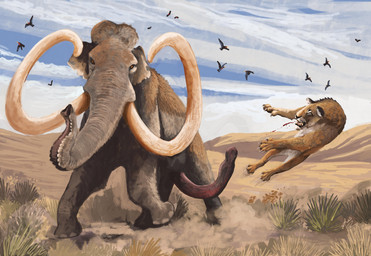 ambiguous_gender animal_genitalia animal_penis attack blood bodily_fluids brown_body brown_fur claws cockslap curved_penis duo elephant_penis feet feral flying fur genitals group male nails outside penis penis_smack proboscis_(anatomy) sharp_teeth slap teeth toenails toes trunk_(anatomy) tusks white_body white_fur yellow_body yellow_fur hodarinundu ambient_bird elephantid mammal mammoth prehistoric_species proboscidean sabertooth_feline woolly_mammoth absurd_res hi_res