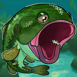 ambiguous_gender countershade_torso countershading dorsal_fin duo feral fin green_body imminent_vore open_mouth size_difference tail tail_fin underwater water flamingpickle fish marine 1:1