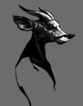 antelope anthro bovid bust_portrait deer horn male mammal monochrome portrait solo tragelaphus