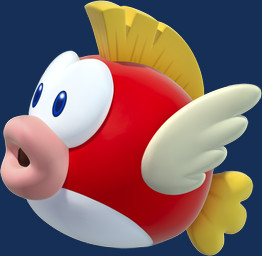 ambiguous_gender feral open_mouth simple_background solo transparent_background unknown_artist mario_bros new_super_mario_bros._u nintendo aquatic cheep_cheep fish 3d_(artwork) alpha_channel digital_media_(artwork) full-length_portrait hi_res official_art portrait
