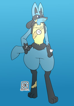 angry anthro black_body black_fur blue_body blue_eyes blue_fur blue_tail fur gloves_(marking) leg_markings markings multicolored_body multicolored_fur neck_tuft paws socks_(marking) solo spikes spikes_(anatomy) tail tuft yellow_body yellow_fur gamesfan nintendo pokemon generation_4_pokemon lucario pokemon_(species) absurd_res hi_res