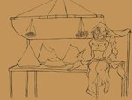 anthro breasts chilies cleavage clothed clothing dress female furniture market_stall merchant sitting solo spices table tarp tent cryphalen scoop arachnid arthropod scorpion 4:3