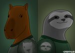 anthro brown_body brown_fur duo fur grey_body grey_fur looking_at_viewer male simple_background orbitalis capybara caviid mammal pilosan rodent sloth xenarthran absurd_res bust_portrait hi_res portrait