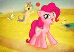 awesome_face ball blue_eyes cutie_mark duo female feral fur hair multicolored_hair pink_body pink_fur pink_hair tail two_tone_hair enigmatia friendship_is_magic hasbro my_little_pony pinkie_pie_(mlp) arthropod butterfly earth_pony equid equine horse insect lagomorph lepidopteran leporid mammal pony rabbit meme