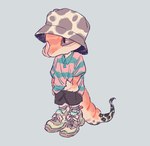 ambiguous_gender anthro clothed clothing hat headgear headwear licking licking_lips solo tail tongue sukidakesikanai eublepharid gecko leopard_gecko lizard reptile scalie