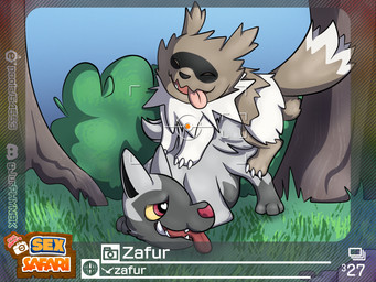 3_claws 3_toes ambiguous_gender ambiguous_penetration ass_up balls bent_over black_body black_fur black_inner_ear black_markings black_nose blue_sky brown_balls brown_body brown_fur brown_tail camera_hud claws detailed_background dipstick_tail duo eyes_closed facial_markings feet feral feral_on_feral feral_penetrated feral_penetrating feral_penetrating_feral finger_claws from_behind_position fur fur_markings genitals grass grey_body grey_ears grey_fur grey_tail head_markings heart_symbol interspecies leg_markings logo looking_pleasured male male/ambiguous male_feral male_on_top markings mask_(marking) multicolored_body multicolored_fur multicolored_tail on_top open_mouth outside_sex page_number penetration penile penile_penetration perching_position plant quadruped red_eyes red_nose red_tongue sex shrub sky snout socks_(marking) tail tail_markings text toe_claws toes tongue tongue_out tree two_tone_body two_tone_fur two_tone_tail white_body white_claws white_fur white_tail white_tail_tip yellow_sclera zafur new_pokemon_snap nintendo pokemon pokemon_snap prof_blanc's_sex_safari generation_3_pokemon pokemon_(species) poochyena zigzagoon 2026 4:3 absurd_res digital_media_(artwork) english_text hi_res