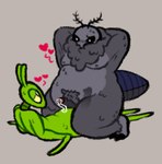 anal anal_penetration anthro bodily_fluids cowgirl_position duo from_front_position genital_fluids heart_symbol leaking_precum male male/male on_bottom on_top overweight penetration precum pubes riding sex size_difference sweat x-ray_view hhbrother manny_(hhbrother) oskar_(mothaus) arthropod insect lepidopteran mantis moth sketch