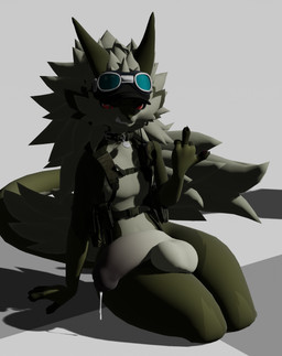 angry anthro balls big_balls big_penis bodily_fluids cum erection foreskin genital_fluids genitals gesture hand_gesture humanoid_genitalia humanoid_penis leaking leaking_cum male middle_finger penis penis_over_thigh solo cadberry flage novabeast 3d_(artwork) digital_media_(artwork) hi_res