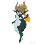 absurd_res big_butt breasts butt featureless_breasts female hi_res humanoid humanoid_pointy_ears hyperflannel imp markings midna nintendo not_furry nude short_stack simple_background smile snaggle_tooth solo the_legend_of_zelda thick_thighs twili twilight_princess white_background wide_hips