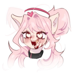 black_collar blood blood_on_face blush bodily_fluids clothing collar female fur hair hat headgear headwear heart_pupils heart_symbol insane licking licking_blood licking_lips nurse_clothing nurse_hat nurse_headwear open_mouth open_smile pink_body pink_fur pink_hair red_eyes smile solo teeth_showing tongue tongue_out assrx hasbro my_little_pony equid equine horse mammal pony 1:1 hi_res