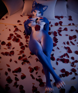 anthro bed bedroom erect_nipples female flower furniture genitals nipples nude nude_anthro nude_female plant pose rose_(flower) solo vulva blacklya dogzeela_(modeler) nintendo star_fox krystal_(star_fox) canid canine fox mammal 3d_(artwork) 5:6 absurd_res digital_media_(artwork) hi_res pinup