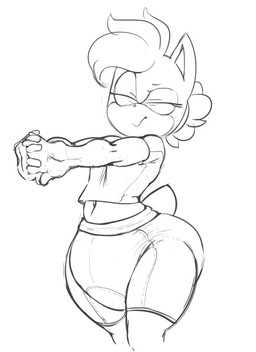 accessory anthro athletic_wear bottomwear clothed clothing diaper diaper_fetish diaper_under_clothing eyelashes eyes_closed female hair hair_accessory hair_tie navel shirt shorts solo spandex spandex_shorts stretching stretching_arms t-shirt tail tied_hair tight_bottomwear tight_clothing tight_shorts topwear wearing_diaper sophiepoof sega sonic_the_hedgehog_(series) fan_character sophie_(argento) eulipotyphlan hedgehog mammal monochrome