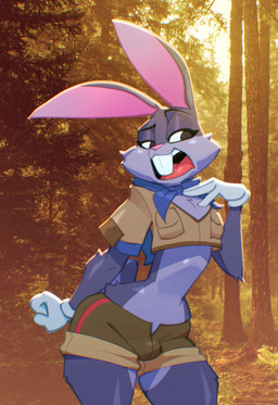 anthro ascot bottomwear buckteeth bulge clothed clothing countershade_face countershade_torso countershading crop_top eyebrows femboy gloves handwear hotpants male narrowed_eyes pink_inner_ear shirt shorts small_waist solo teeth thick_thighs tongue topwear wide_hips bigdad looney_tunes warner_brothers bugs_bunny lagomorph leporid mammal rabbit 2026