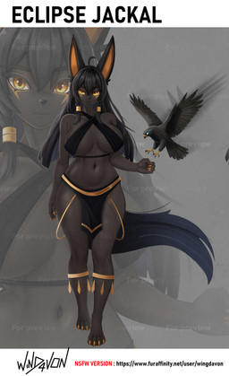 anthro clothing egyptian egyptian_clothing female solo wingdavon egyptian_mythology middle_eastern_mythology mythology anubis anubian_jackal avian bird canid canine canis deity falcon falconid jackal mammal absurd_res hi_res