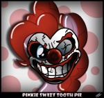 clown female looking_at_viewer mask nightmare_fuel scary smile solo unknown_artist friendship_is_magic hasbro incognito_entertainment my_little_pony sony_corporation sony_interactive_entertainment twisted_metal twisted_metal:_black pinkamena_(mlp) pinkie_pie_(mlp) sweet_tooth earth_pony equid equine horse mammal monster pony crossover