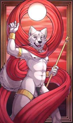 anthro armband armpit_tuft athletic athletic_male black_nipples black_penis border cape cape_only cheek_tuft clothing collar cuff_(restraint) eyebrows facial_tuft fur genitals grey_eyebrows head_tuft inner_ear_fluff male mostly_nude navel neck_tuft nipples open_mouth pecs penis pubes red_eyes restraints solo sun tail teeth tongue tuft white_body white_fur wrist_cuffs hackfurs adastra adastra_(series) echo_project cassius_(adastra) canid canine canis mammal wolf 2024 dated hi_res signature