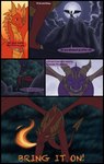 activision angry comic cynder dialogue digital_media_(artwork) dragon english_text female feral fire flame_(spyro) group hi_res horn male moon mythological_creature mythological_scalie mythology scalie speech_bubble spyro spyro_the_dragon tail text the_legend_of_spyro trio wings xannador