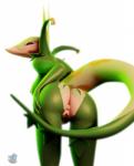 anthro anthrofied anus butt female genitals pokemorph presenting pussy red_eyes simple_background solo evilbanana nintendo pokemon generation_5_pokemon pokemon_(species) serperior 3d_(artwork) absurd_res alternate_version_at_source digital_media_(artwork) hi_res