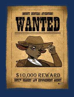 anthro black_body black_fur black_hair bolo_tie clothing cowboy_hat ears_down eye_patch eyebrow_through_hair eyebrows eyelashes eyewear female fingers fur hair half-closed_eyes hat headgear headwear hooved_fingers hooves horizontal_pupils jacket logo narrowed_eyes pivoted_ears poster poster_design pupils shirt short_hair solo text text_box topwear translucent translucent_hair vest wanted_poster rhunter13 bathory_black_(therealnarrowjungle) bovid caprine goat mammal absurd_res alpha_channel artist_logo artist_name english_text hi_res monochrome sepia signature