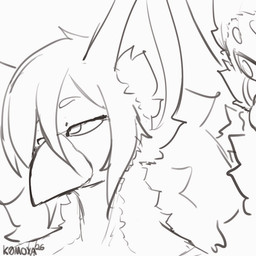 ahoge anthro bite blush duo hair long_hair male neck_bite neck_tuft tuft k0moya mythology sleepy_(gryphofcinder) will_(k0moya) accipitrid accipitriform avian bird canid canine felid feline hybrid mammal mythological_canine mythological_creature serval werecanid werecanine werecreature werewolf 1:1 animated animated_gif short_playtime sketch