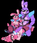 anthro big_breasts big_penis bodily_fluids bonnet breasts clothed clothing cum cum_covered ejaculation female genital_fluids genitals group headgear headwear legwear machine male male/female messy nude partially_clothed penis piercing shoulder_pads simple_background stockings transparent_background trio windstand five_nights_at_freddy's freddy_in_space_3 scottgames fan_character fanmade_design_glamrock_bonnie glamrock_bonnet_(fnaf) glamrock_bonnie_(fnaf) animatronic humanoid lagomorph leporid mammal rabbit robot alpha_channel digital_media_(artwork)