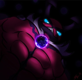 abs anthro big_muscles grin intergalactic_macro low-angle_view macro male muscular muscular_male pecs smile solo universe ivore nintendo pokemon avian bird generation_6_pokemon legendary_pokemon pokemon_(species) yveltal