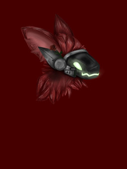 anthro fur machine male red_body red_fur solo protogen 3:4