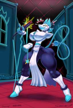 anthro big_breasts big_butt breasts butt butt_from_the_front clothed clothing female machine small_waist smile solo thick_thighs wide_hips snao deltarune undertale_(series) tasque_manager android darkner felid feline mammal robot 2021 hi_res