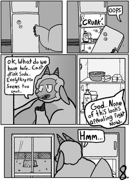 anthro appliance barrel beverage butter dairy_products dialogue food fridge fridge_magnet fridge_magnets fur horn kitchen_appliance male metal metal_barrel metal_container milk obese obese_anthro obese_male overweight overweight_anthro overweight_male soda solo text toxic_waste_barrel wool_(fur) wool_hair living_lupis shawn_(living_lupis) bovid caprine mammal sheep 2025 black_and_white comic digital_media_(artwork) english_text hi_res monochrome