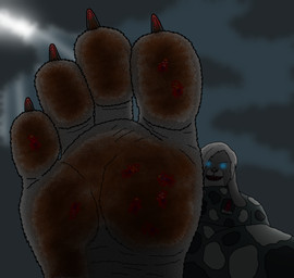 anthro blood bodily_fluids crush dominant feet femboy gore group looming macro male military paws rampage size_difference snuff soles violence wolfmorph bun_morozov lagomorph leporid mammal rabbit