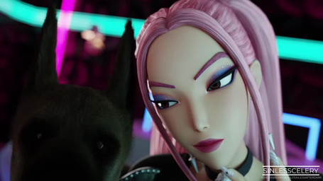 against_furniture against_surface against_table against_wall alternative_fashion animal_genitalia animal_penis balls bestiality bodily_fluids bottomless bottomless_female bottomless_human breasts canine_genitalia canine_penis clitoral_hood clitoris clothed clothing colored_nails cum cum_inside duo ear_piercing erection face_fucking fellatio female female_human female_on_feral female_penetrated feral feral_penetrating feral_penetrating_human fingernails from_behind_position furniture genital_fluids genitals hair human_on_feral human_penetrated humanoid_genitalia humanoid_vulva interspecies irrumatio jewelry knot knotted_penis makeup male male/female male_feral male_penetrating male_penetrating_female mating_grip mounting nails nude nude_female nude_human oral oral_penetration pendant penetration penile penile_penetration penis penis_in_mouth piercing pink_fingernails pink_hair pink_nails realistic_feral sex small_breasts table vaginal vaginal_penetration vulva sinlesscelery kpop_demon_hunters mira_(kpop_demon_hunters) canid canine canis domestic_dog human mammal 16:9 3d_(artwork) 3d_animation animated digital_media_(artwork) long_playtime sound webm widescreen