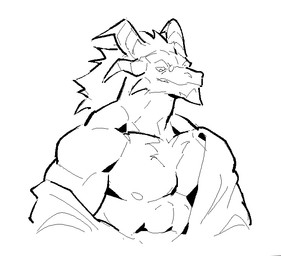 2_horns anthro clothing facial_spikes front_view grey_background hair head_horn horn male mouth_closed muscular muscular_anthro muscular_male nipples simple_background snout solo spikes spikes_(anatomy) topwear kingarthur_i mythology dragon mythological_creature mythological_scalie scalie wingless_dragon 2024 black_and_white digital_drawing_(artwork) digital_media_(artwork) half-length_portrait line_art monochrome portrait