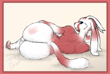 anthro balls bedroom_eyes big_butt butt butt_slap fluffy fluffy_tail genitals hand_print looking_at_viewer lying male narrowed_eyes on_side paws seductive slap slap_mark solo tail garudeer microsoft ori_(series) xbox_game_studios hi_res
