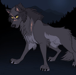 3_toes anatomically_correct anatomically_correct_genitalia animal_genitalia attached_sheath black_nose facial_scar feet feral fully_sheathed fur genitals grey_body grey_fur male nails quadruped scar sheath solo toes yellow_sclera meertak canid canine canis mammal wolf character_request digital_media_(artwork)