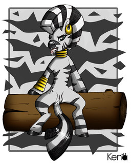 bodily_fluids cum female genital_fluids genitals hooves jewelry log messy solo stripes tail tongue vulva wood kena friendship_is_magic hasbro my_little_pony zecora_(mlp) equid equine mammal zebra
