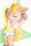 anthro anthrofied bathroom briefs bulge clothing male pokemorph solo tighty_whities underwear white_briefs white_clothing white_underwear young young_anthro young_male gohami nintendo pokemon generation_1_pokemon pokemon_(species) vulpix hi_res