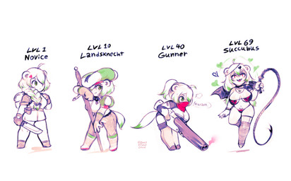 backpack big_breasts bottomwear braided_hair breasts clothing dagger dialogue female gun hair hat headgear headwear holding_dagger holding_gun holding_melee_weapon holding_object holding_ranged_weapon holding_sword holding_weapon holding_whip landsknecht level_number melee_weapon membrane_(anatomy) membranous_wings open_mouth pants ponytail ranged_weapon scarf simple_background smile solo standing sword tail text weapon whip white_background wings womb_tattoo bestfriendforever laimu animal_humanoid ferret_humanoid humanoid mammal mammal_humanoid mustelid mustelid_humanoid musteline musteline_humanoid succubus weasel_humanoid 2026 digital_media_(artwork) english_text hi_res