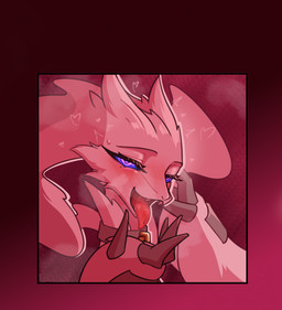 ahegao anthro chain female fur hair heart_symbol looking_pleasured purple_eyes solo sticker sticker_pack teeth tongue white_body white_fur white_hair adetuddymax nintendo pokemon generation_5_pokemon legendary_pokemon pokemon_(species) reshiram hi_res