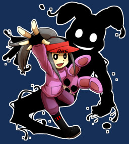 ambiguous_gender anthro black_body boots clothing duo empty_eyes female fingerless_gloves footwear gloves grey_hair hair handwear hat headgear headwear long_hair looking_at_viewer no_pupils open_mouth open_smile ponytail purple_clothing shoes smile tan_body tan_skin white_eyes ill825_(artist) five_nights_at_freddy's five_nights_at_freddy's_2 scottgames fan_character shadow_bonnie_(fnaf) human humanoid lagomorph leporid mammal rabbit 2015 alpha_channel