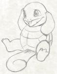 2015 anthro blush female generation_1_pokemon genitals monochrome nintendo open_mouth pokemon pokemon_(species) pussy reptile scalie semi-anthro shell simple_background sketch solo squirtle tongue turtle_shell white_background yaroul