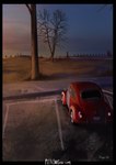 ambiguous_gender ambiguous_species anthro biped car cloud comic digital_media_(artwork) english_text grass outside parking_lot pavement plant red_car road_markings sayuncle sea silhouette sky solo text tree url vehicle volkswagen volkswagen_beetle water