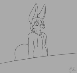 anthro balls bending_down big_balls big_ears bodily_fluids bottomless clothed clothing furniture genital_fluids genitals hoodie hoodie_only huge_balls hyper hyper_balls hyper_genitalia lifting_balls looking_relieved male precum precum_squirt sketch_animation solo squigglevision standing table topwear topwear_only mink_of_the_end serge_(oversizedfen) canid canine fennec_fox fox mammal true_fox animated digital_media_(artwork) drawpile_(artwork) frame_by_frame hi_res