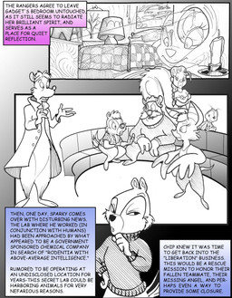 3_toes 4_fingers aloha_shirt anthro buckteeth clothing coat facial_hair facial_tuft feet female fingers fluffy fluffy_tail furniture group hair lab_coat male mustache narrowed_eyes pattern_clothing pattern_shirt pattern_topwear ponytail scut_tail shirt short_tail sitting sofa squint sweater tail teeth thinking toes topwear tuft turtleneck chris_fischer chip_'n_dale_rescue_rangers disney chip_(disney) dale_(disney) foxglove_(cdrr) gadget_hackwrench sparky_(cdrr) tammy_squirrel zipper_(cdrr) arthropod bat chipmunk fly_(animal) ground_squirrel insect mammal mouse murid murine rodent sciurid tree_squirrel painting_(disambiguation) hi_res