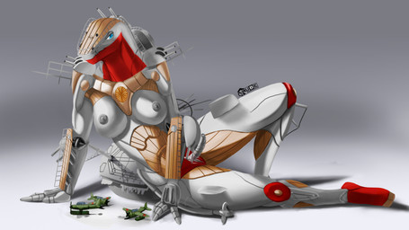 abstract_background aircraft battleship black_body black_nipples blue_eyes breasts female genitals grey_background grey_body gun herm intersex looking_at_viewer lying_on_ground machine multicolored_body nipples on_ground penis ranged_weapon red_body safe_nudity ship simple_background smile smiling_at_viewer solo_in_panel vehicle vulva warship watercraft weapon wood drqube hydroplane living_machine living_ship living_vehicle living_watercraft robot shipmorph 16:9 absurd_res hi_res widescreen