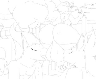 anthro ball_lick ball_worship balls big_balls big_butt bodily_fluids body_worship butt collaborative collaborative_licking collaborative_oral collaborative_sex dessert female food genital_worship genitals group group_sex ice_cream ice_cream_cone licking male male/female oral sex sweat threesome tongue tongue_out jaylus_t_meowstic nintendo pokemon galarian_form galarian_ponyta generation_1_pokemon generation_8_pokemon pokemon_(species) ponyta regional_form_(pokemon) absurd_res hi_res