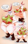 anthro big_breasts big_butt breasts butt clothing eyewear female glasses huge_butt solo text thick_thighs torn_clothing rchammer cartoon_network powerpuff_girls powerpuff_girls'_imaginary_friend lagomorph leporid mammal rabbit english_text hi_res